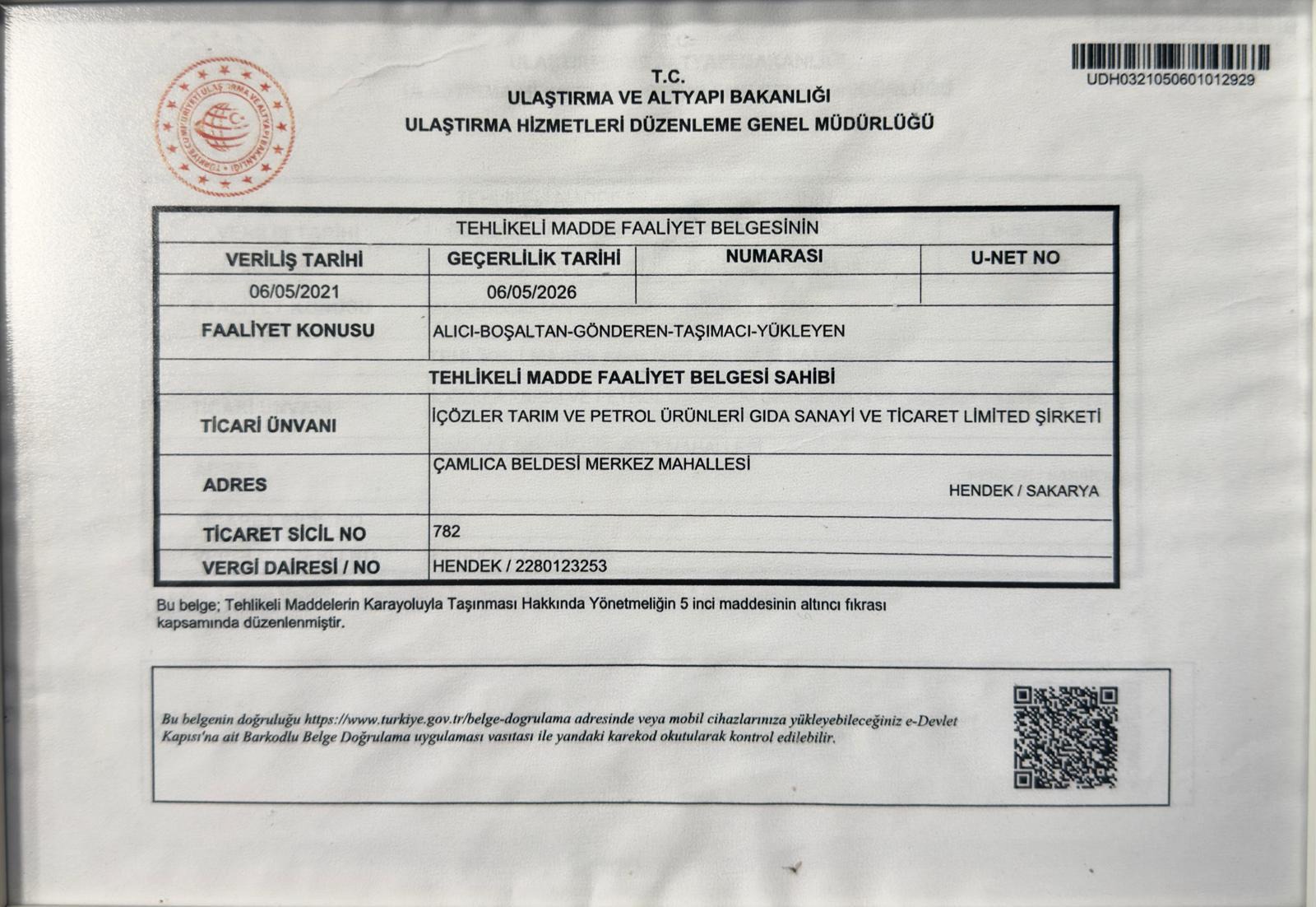 tehlikeli madde faaliyet